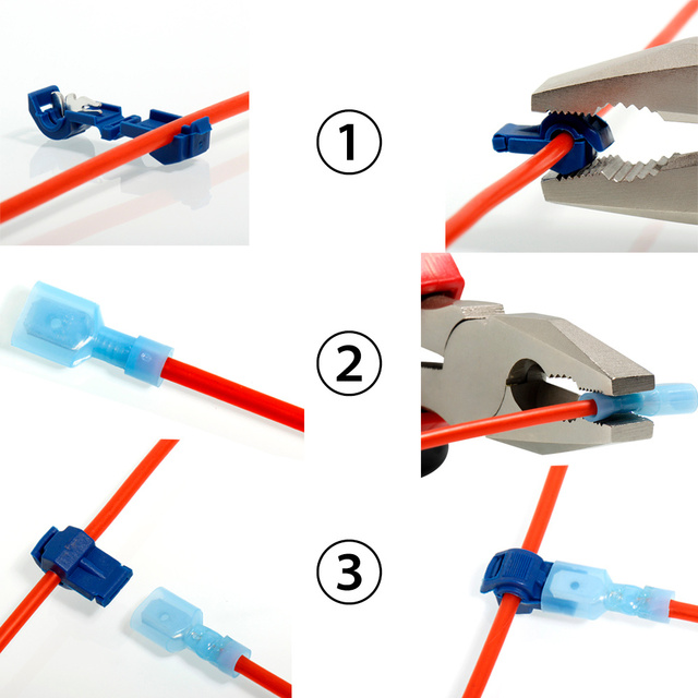 Szybkozłączka T-złącze do przewodu - akcesorium zapewniające szybkie i bezpieczne łączenie izolowanych zacisków linii do ochrony kabla elektrycznego - Wianko - 1