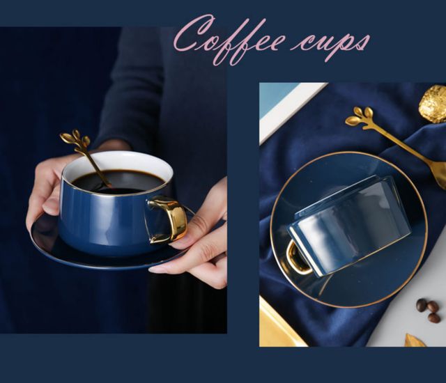 Luksusowy zestaw filiżanek do kawy i herbaty z wyszukanym ceramicznym kubkiem w kolorze czerwonym, idealny prezent urodzinowy dla par - Wianko - 17