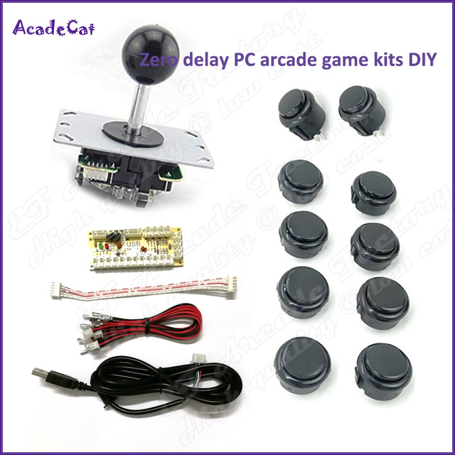 Arkadowa gra jednoosobowa DIY z zestawem Zero Delay - joystick, przyciski, przewód USB - Wianko - 1