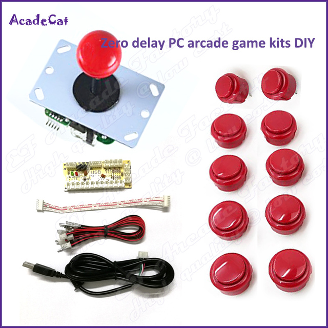 Arkadowa gra jednoosobowa DIY z zestawem Zero Delay - joystick, przyciski, przewód USB - Wianko - 2