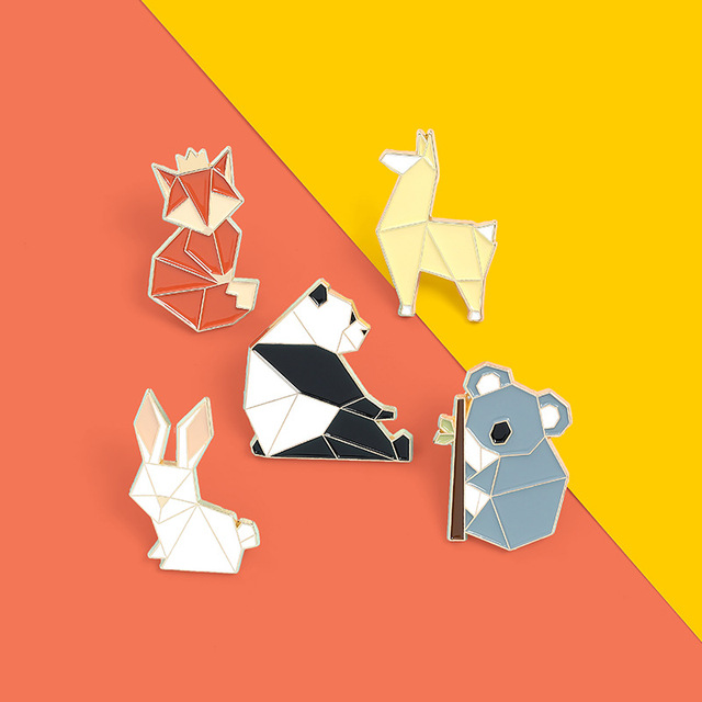 Zwierzęce broszki emaliowane: Panda, Koala, Alpaca, królik, Fox - Wianko - 6