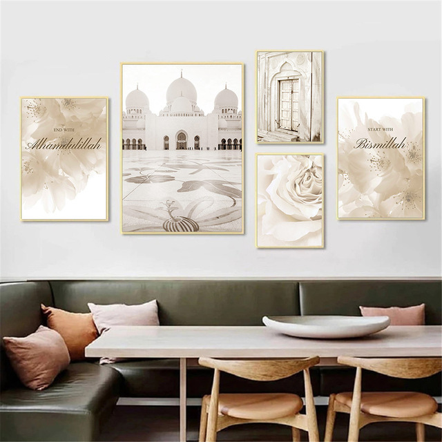 Obraz na płótnie z meczetem w Maroku- islamski krajobraz,fotos, plakat do salonu - Wianko - 2