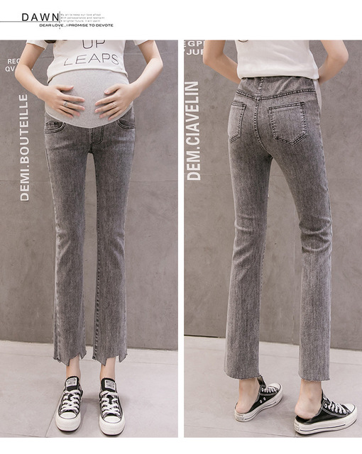 Spodnie jeansowe ciążowe z regulowaną talią - wiosna/jesień - Wianko - 15
