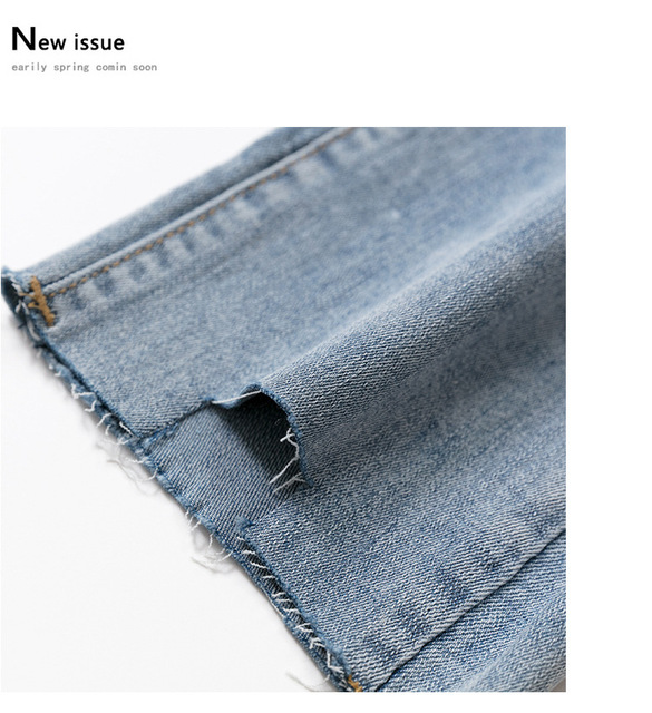 Spodnie jeansowe ciążowe z regulowaną talią - wiosna/jesień - Wianko - 8