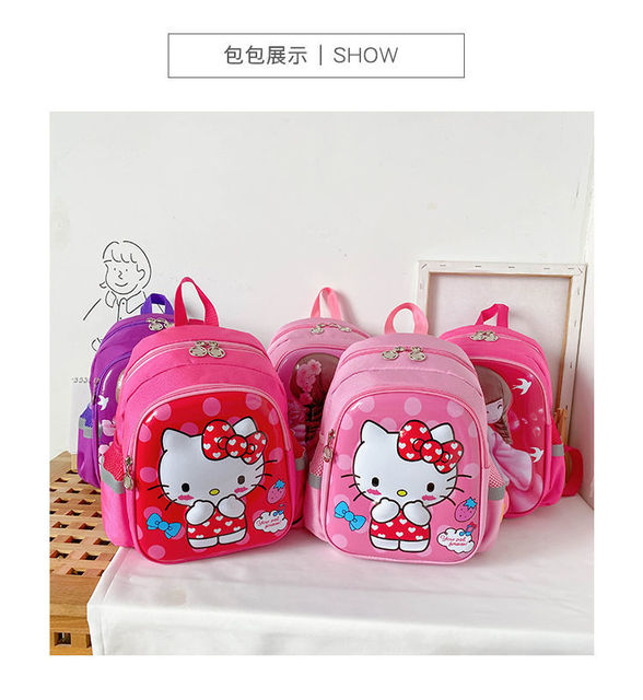 Hello Kitty plecak dla przedszkolaka - dziewczęce, pluszowy, kreskówkowy, w modnej księżniczce stylistyce - Wianko - 3