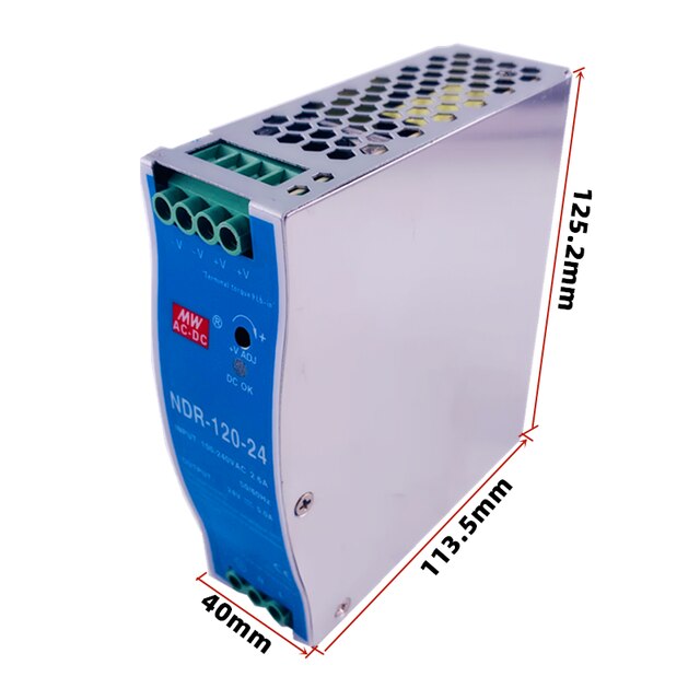 Zasilacz impulsowy 120W/150W/240W na szynę DIN 12V/24V/48V AC100-240V-DC EDR/NDR - Wianko - 5