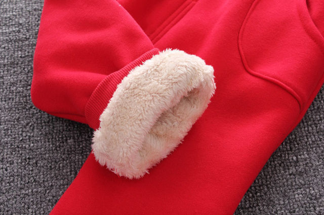Zestaw jesienno-zimowych ubrań dla dzieci: chłopcy i dziewczyny, garnitur z aksamitnym swetrem i spodniami (2 sztuki, k1) - Wianko - 10