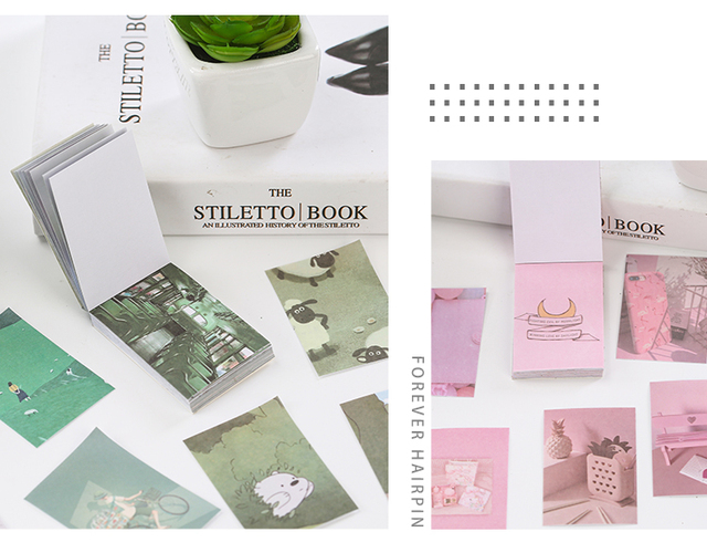 Fioletowy sen - przenośna książka na naklejki, las Retro Scrapbooking DIY, 50sztuk - Wianko - 16
