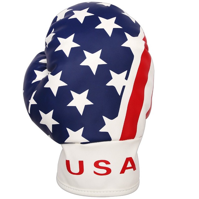 Ochraniacz klubu golfowego dla kierowcy Fairway USA z flagą amerykańską - nakrycie głowy oraz rękawica bokserska do gry w golfa - Wianko - 14