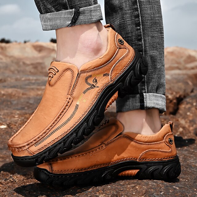 Modne męskie skórzane buty na co dzień odpinane trampki robocze antypoślizgowe - Wianko - 23