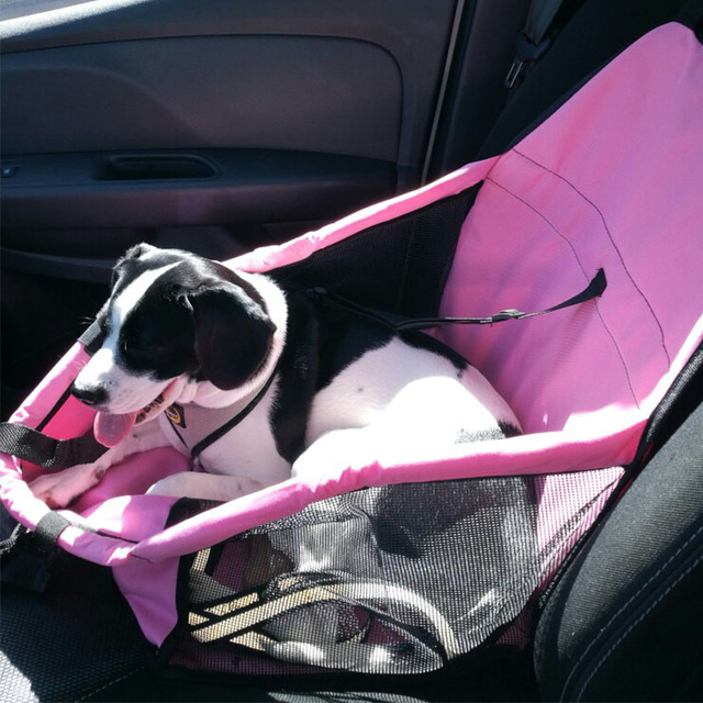 Pokrowiec wodoodporny na siedzenie samochodowe dla zwierząt, nosidełko bezpieczne dla psa i fotelik samochodowy dla kota, torba podróżna dla szczeniaczków i siatkowe torby wiszące - Wianko - 4