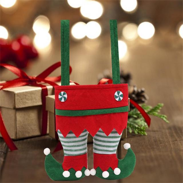 Elf cukierki - aksamitne torby na prezenty w świąteczne wzory - Wianko - 4