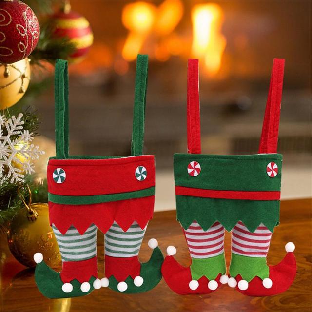 Elf cukierki - aksamitne torby na prezenty w świąteczne wzory - Wianko - 2