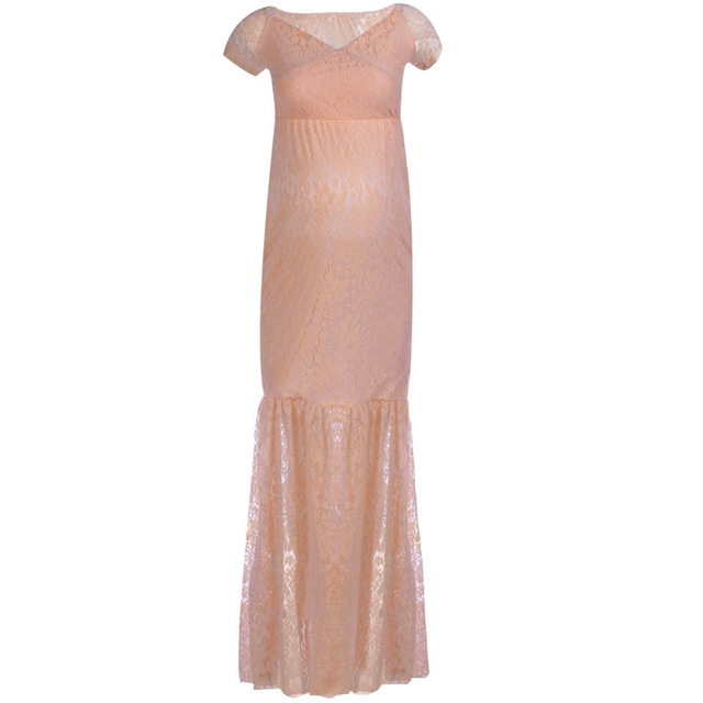 Sukienka ciążowa 2021 Mermaid - fotografia rekwizyty, romantyczne koronkowe maxi sukienka dla przyszłych mam - Wianko - 31