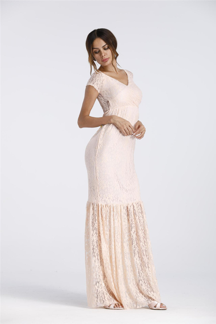 Sukienka ciążowa 2021 Mermaid - fotografia rekwizyty, romantyczne koronkowe maxi sukienka dla przyszłych mam - Wianko - 24