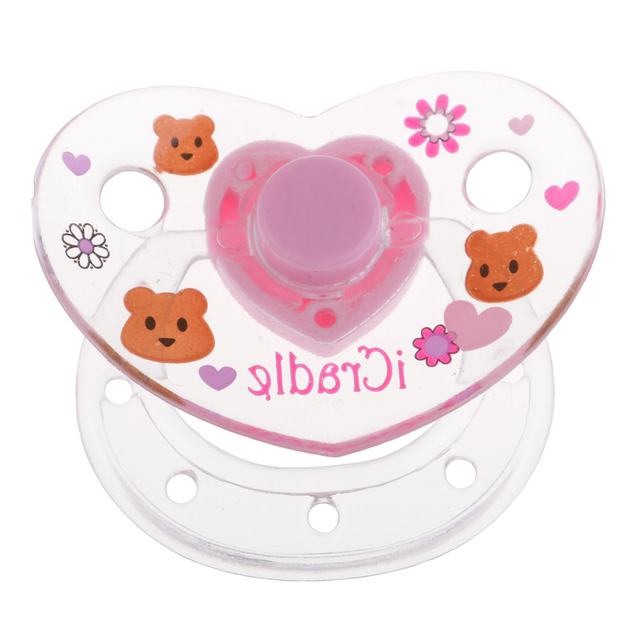 Magnetyczny smoczek Reborn ABS Dummy dla lalek - prezent urodzinowy dla dzieci - różowy i przezroczysty - Wianko - 2