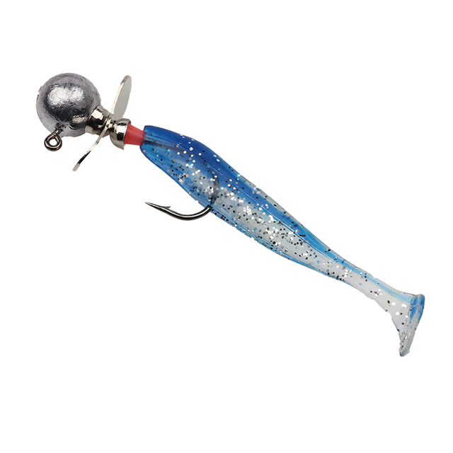 Haki na ryby: Okrągłe ołowiane główki z obracanym ostrzem Spinner Blade - 3 sztuki partia (5g, 7g, 10g, 14g) - Wianko - 8