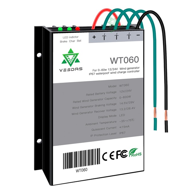 Kontroler słoneczny wiatrakowy 600W 12V/24V IP67 z turbiną ładowania/rozładowania dla akumulatorów kwasowych LiFePO4 LFP - Wianko - 7