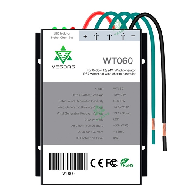 Kontroler słoneczny wiatrakowy 600W 12V/24V IP67 z turbiną ładowania/rozładowania dla akumulatorów kwasowych LiFePO4 LFP - Wianko - 6