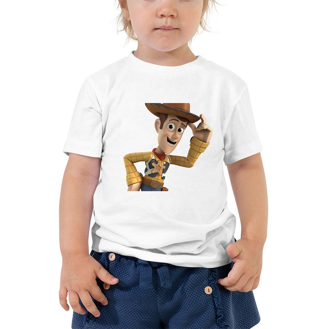 Koszulka Woody Toy Story dla chłopców, letnia moda dziecięca - Disney Harajuku - Wianko - 2