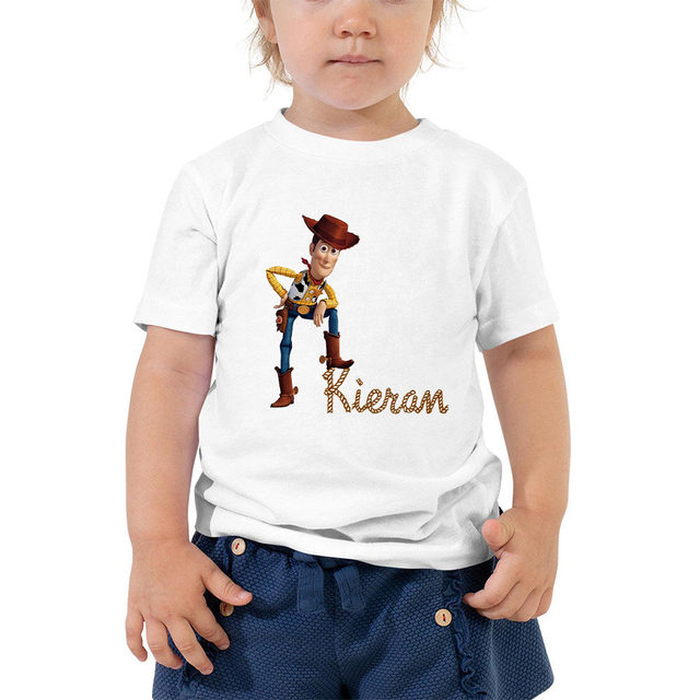 Koszulka Woody Toy Story dla chłopców, letnia moda dziecięca - Disney Harajuku - Wianko - 3