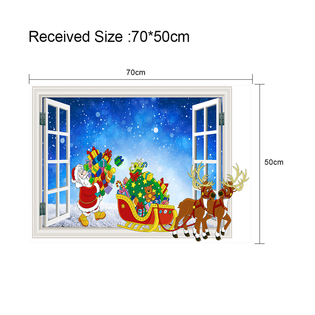 Naklejki ścienne 3D Święty Mikołaj z prezentami w wzór cegły - Boże Narodzenie dla dzieci - Decor Peel & Stick Mural - Wianko - 2