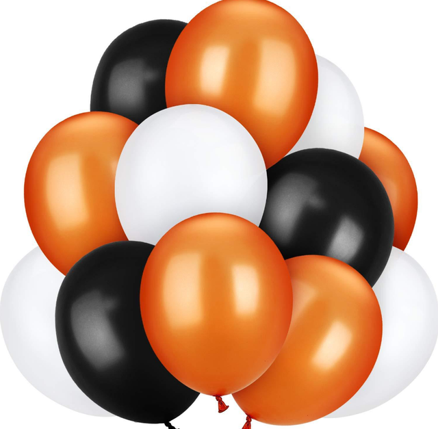 Foliowy balon literowy Halloween 16 cali - pomarańczowy, czarny, z kropkami Polka Dot - Wianko - 1