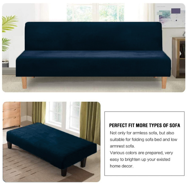 Tkanina aksamitna, ciemny kolor, antypoślizgowa, zdejmowana, zmywalna pościel na dużą sofę z gumką - Wianko - 2
