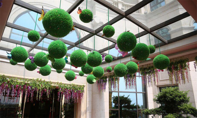 Sztuczna trawiasta piłka Milan zielona 8 rozmiar - idealna dekoracja do wnętrz - Wianko - 27