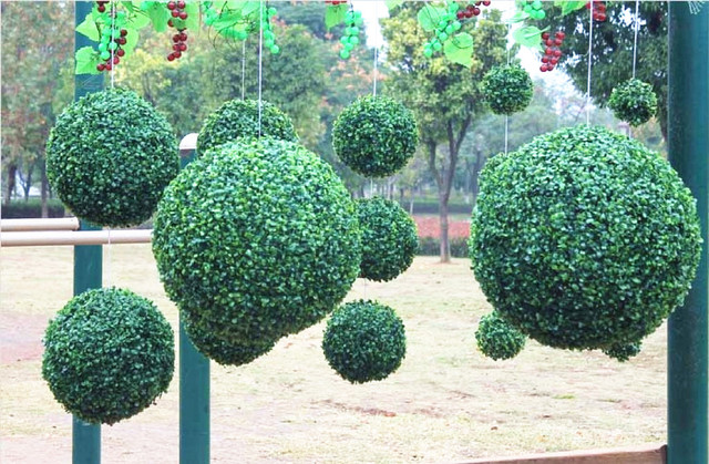 Sztuczna trawiasta piłka Milan zielona 8 rozmiar - idealna dekoracja do wnętrz - Wianko - 22