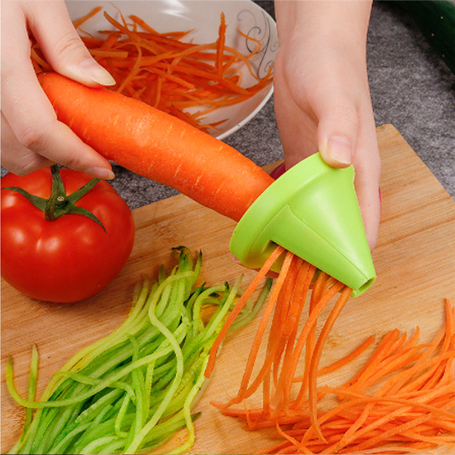 Przenośny Spiralizer do warzyw i owoców - obieraczka spiralna - idealna do marchewki i ziemniaków - Wianko - 4