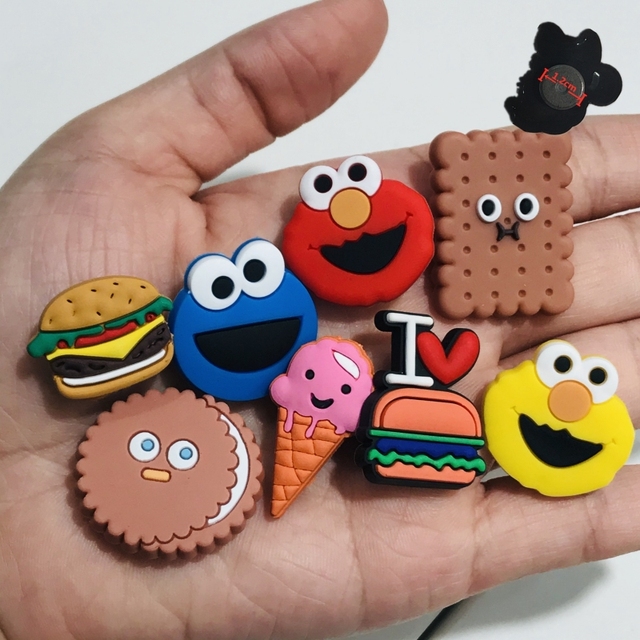 8 sztuk pcv naklejek magnetycznych na lodówkę, motyw: Cute Cartoon żywność - burger, biscuit - idealny prezent dla dzieci - Wianko - 1