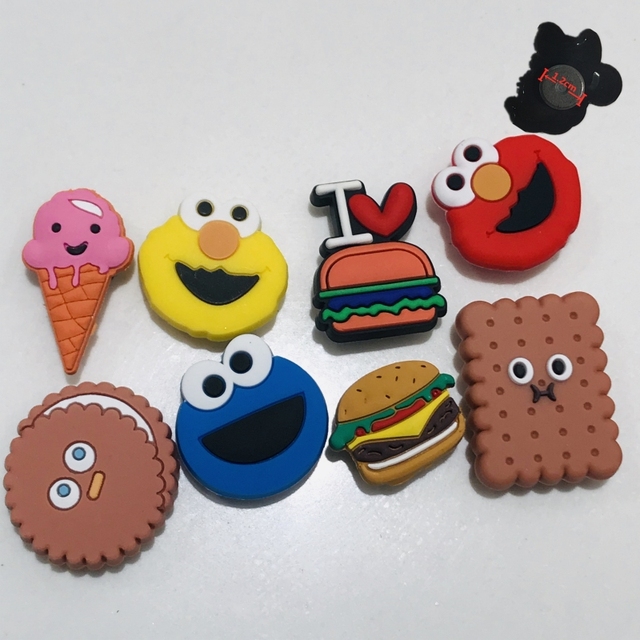 8 sztuk pcv naklejek magnetycznych na lodówkę, motyw: Cute Cartoon żywność - burger, biscuit - idealny prezent dla dzieci - Wianko - 2