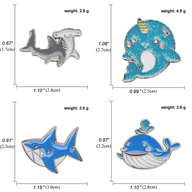 Delfin emaliowany broszka Cartoon - uroczy metalowy dodatek - Wianko - 1