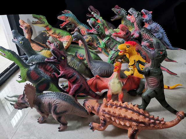 Duży model miękkiego dinozaura - Tyranozaur Rex, Velociraptor, jurajski świat, Park Shark (Figurki akcji) - Wianko - 1