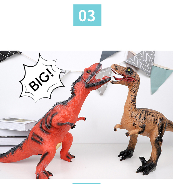 Duży model miękkiego dinozaura - Tyranozaur Rex, Velociraptor, jurajski świat, Park Shark (Figurki akcji) - Wianko - 4