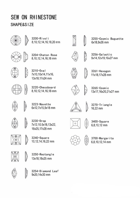 Mieszane kształty szyć na kamieniach 001GSHA Crystal Golden Shadow - przyszywane guziki do ubrań DIY Craft Dress Rivoli Drop Strass - Wianko - 8