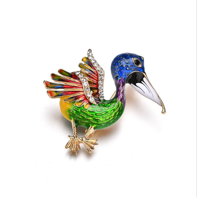 Kolorowa emalia Pin tukan broszka dla kobiet z motywem pelikana - Wianko - 2