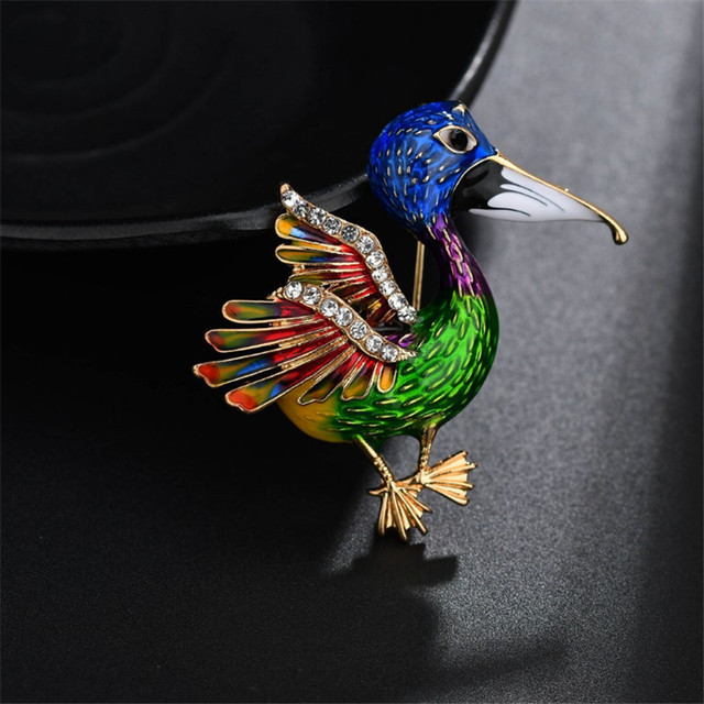 Kolorowa emalia Pin tukan broszka dla kobiet z motywem pelikana - Wianko - 4