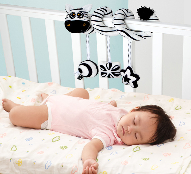 Baby Cartoon łóżko wiszące dla zwierząt 0-36M z urządzeniem BB i grzechotkami - pluszowe zabawki do wózka - Wianko - 2