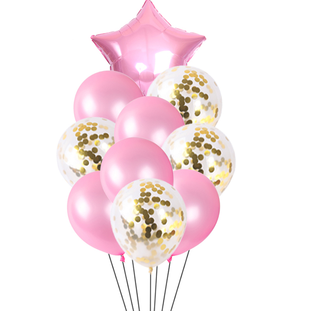 10 sztuk dekoracyjnych balonów ślubnych i urodzinowych, oświetlonych pięcioramienną gwiazdą, złoto-szampańskich, 12 cali - Wianko - 5