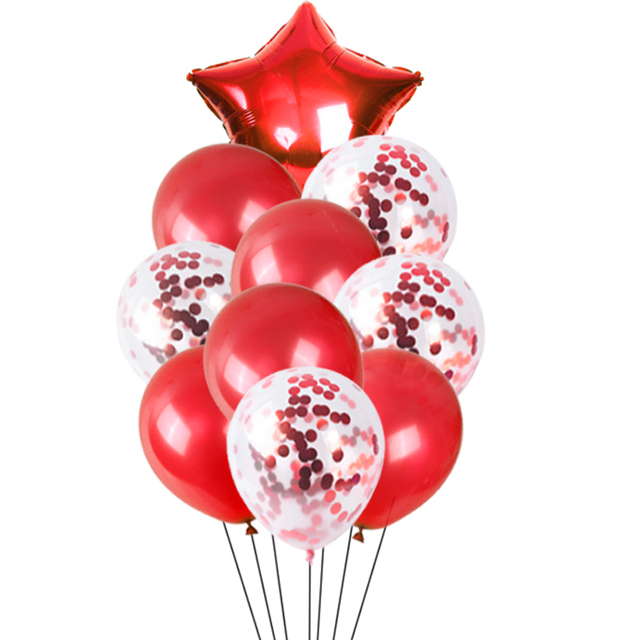 10 sztuk dekoracyjnych balonów ślubnych i urodzinowych, oświetlonych pięcioramienną gwiazdą, złoto-szampańskich, 12 cali - Wianko - 6
