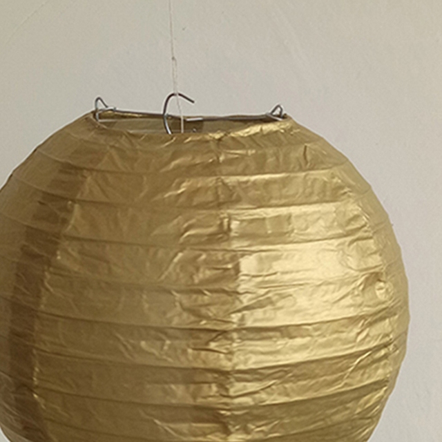 Dekoracyjne papierowe latarnie okrągłe 20 sztuk złoty/biały/czarny - lampiony na ślub, dekoracja na zewnątrz - Wianko - 4