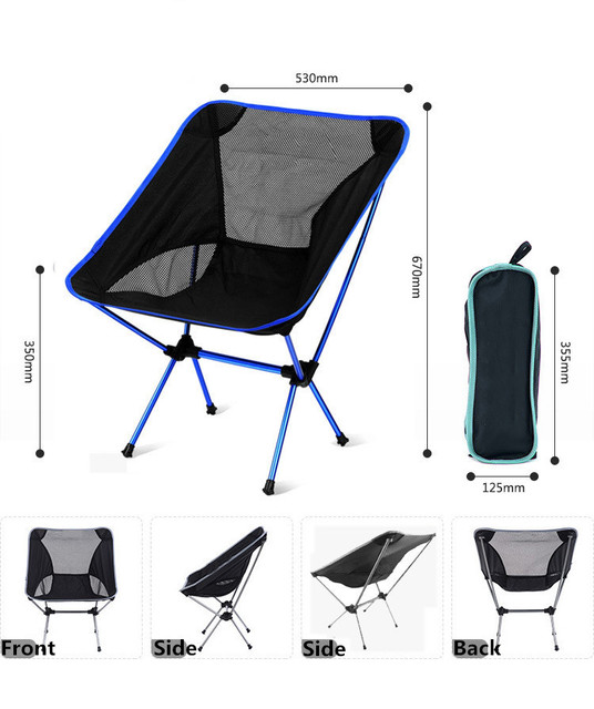 Krzesło wędkarskie składane z lekkiego aluminium do turystyki, pikników i grillowania - Wianko - 4