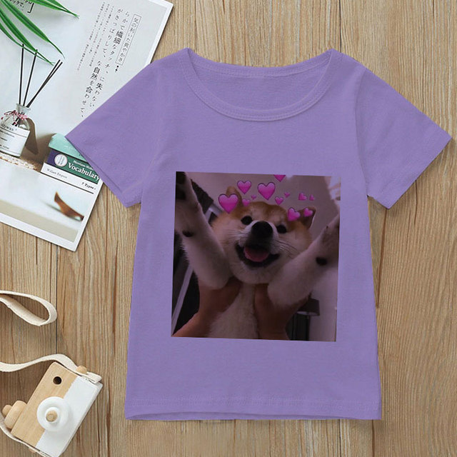 Dziecięca koszulka z krótkim rękawem w letnim stylu - urocze koty i psy - Wianko - 12