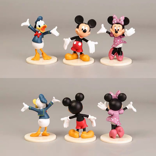 6 sztuk/zestaw figurki PVC Disney Mickey Mouse, Minnie, kaczor Donald i Goofy - lalki dekoracyjne dla dzieci - Wianko - 3