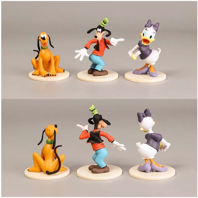 6 sztuk/zestaw figurki PVC Disney Mickey Mouse, Minnie, kaczor Donald i Goofy - lalki dekoracyjne dla dzieci - Wianko - 4