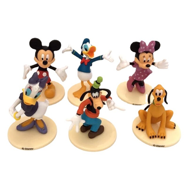 6 sztuk/zestaw figurki PVC Disney Mickey Mouse, Minnie, kaczor Donald i Goofy - lalki dekoracyjne dla dzieci - Wianko - 2