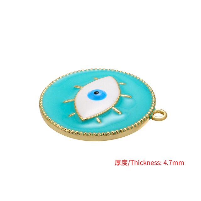 Wisiorek oko ZHUKOU 24x28mm z mosiądzu - wysoka jakość, handmade, dla kobiet, naszyjnik, kolczyki, biżuteria DIY - model: VD634 - Wianko - 7