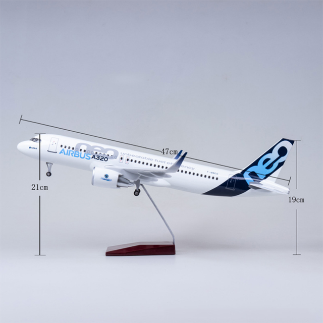 Model samolotu 320NEO A320 NEO Air Airlines 1/80 skala, 47CM, zestaw do lądowania z oświetleniem i kołami - Wianko - 7